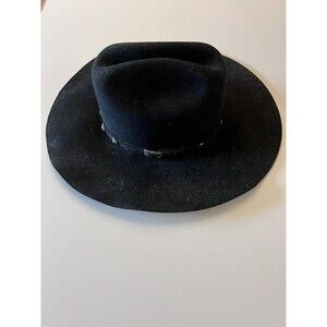 MonteCarlo 7  4XXXX Black felt Blend Wool Western Cowboy Hat 56